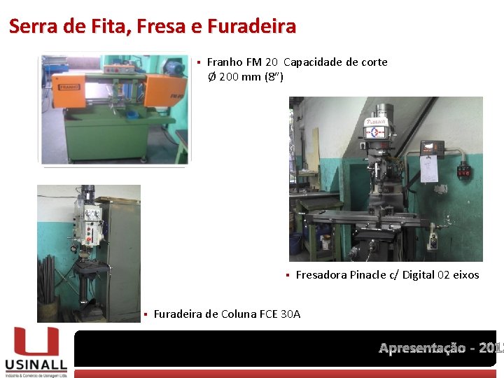 Serra de Fita, Fresa e Furadeira § Franho FM 20 Capacidade de corte Ø