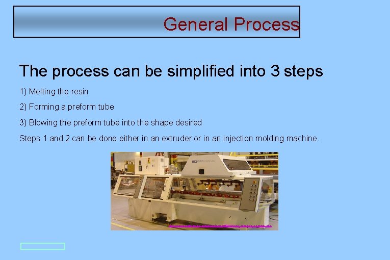 General Process The process can be simplified into 3 steps 1) Melting the resin