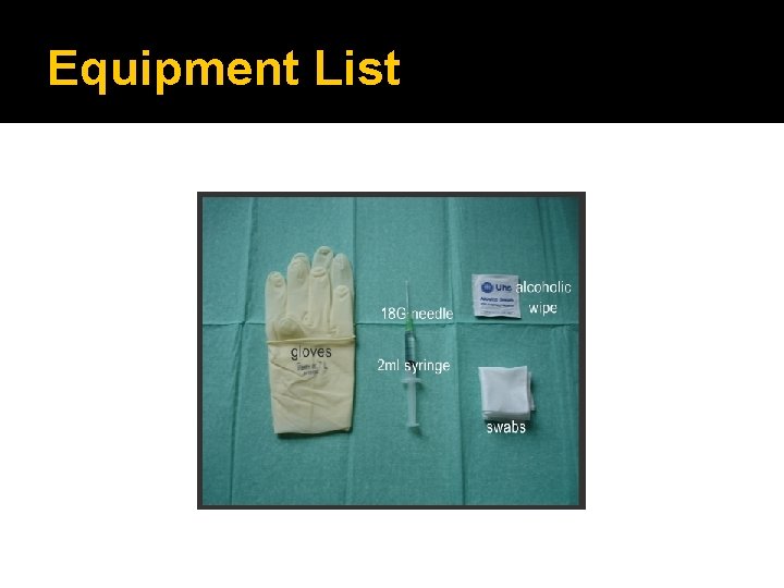 Equipment List 