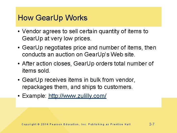 How Gear. Up Works • Vendor agrees to sell certain quantity of items to