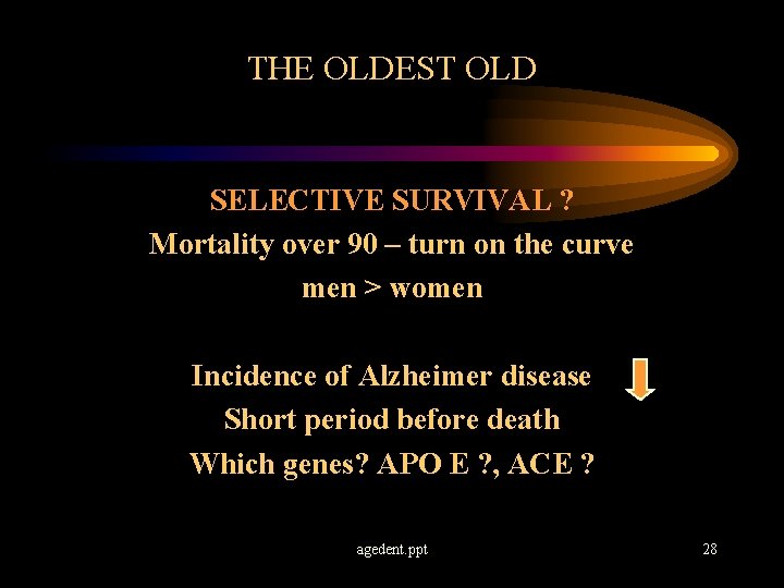 THE OLDEST OLD SELECTIVE SURVIVAL ? Mortality over 90 – turn on the curve