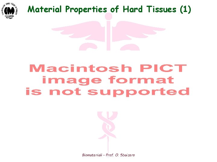 Material Properties of Hard Tissues (1) Biomateriali - Prof. O. Sbaizero 