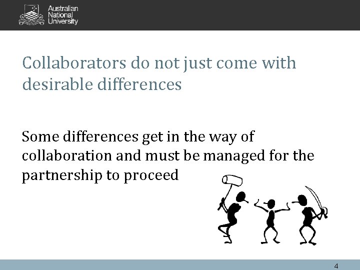Collaborators do not just come with desirable differences Some differences get in the way