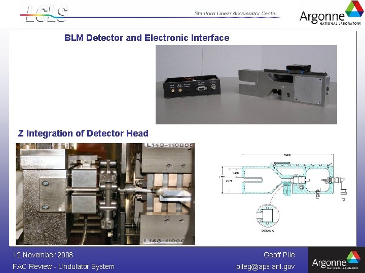 BLM Detector and Electronic Interface Z Integration of Detector Head 12 November 2008 FAC