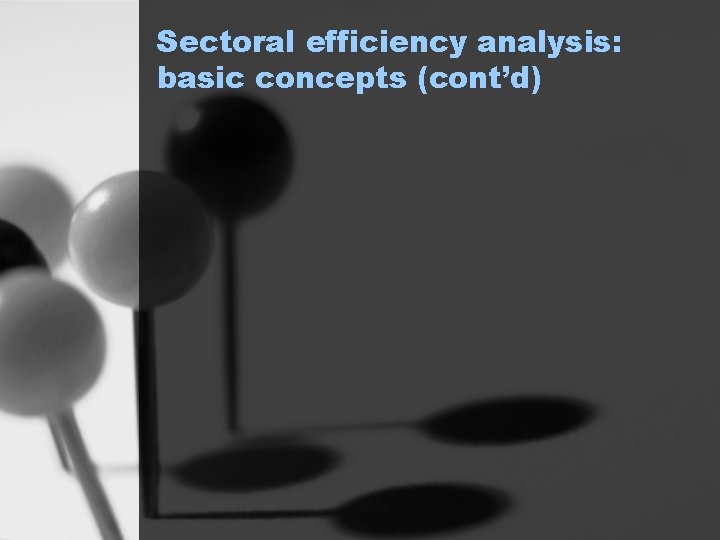 Sectoral efficiency analysis: basic concepts (cont’d) 