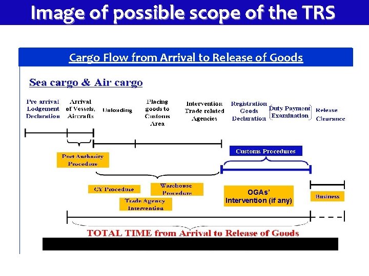 Image of possible scope of the TRS Cargo Flow from Arrival to Release of