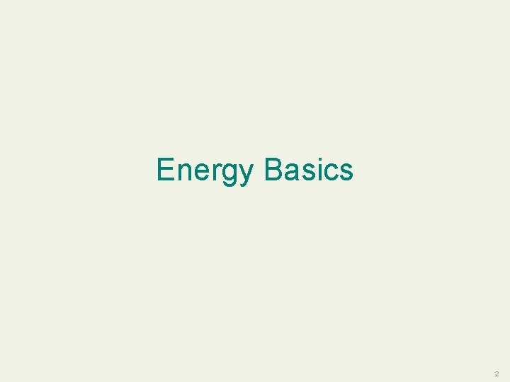 Energy Basics 2 