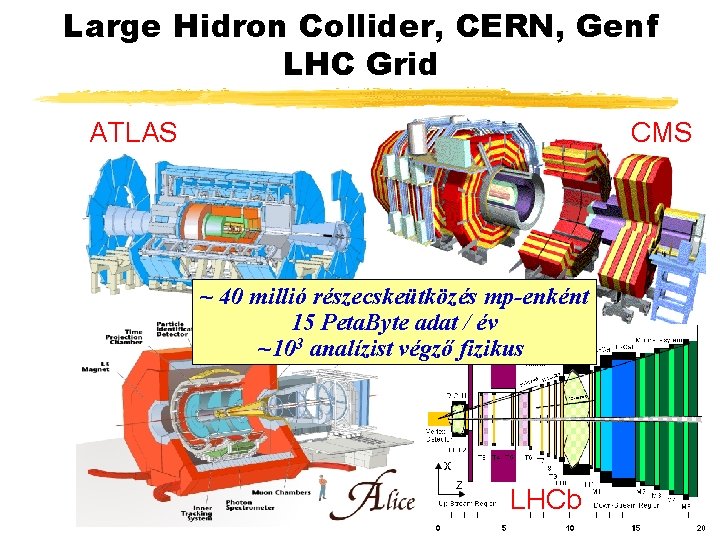 Large Hidron Collider, CERN, Genf LHC Grid ATLAS CMS ~ 40 millió részecskeütközés mp-enként