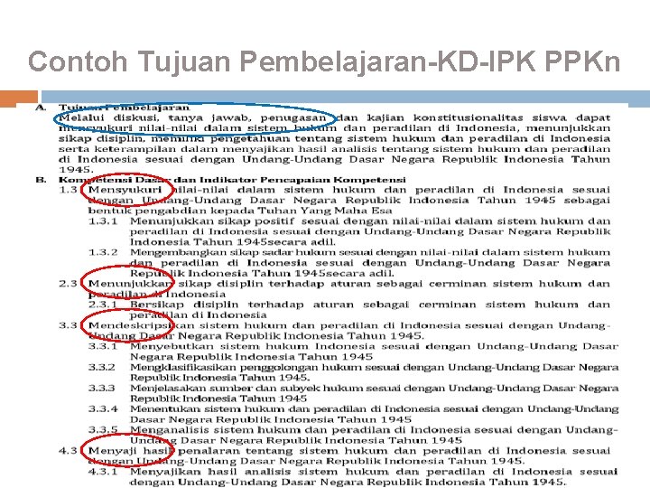 Contoh Tujuan Pembelajaran-KD-IPK PPKn 33 