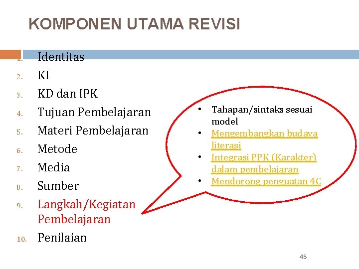 KOMPONEN UTAMA REVISI 1. 2. 3. 4. 5. 6. 7. 8. 9. 10. Identitas