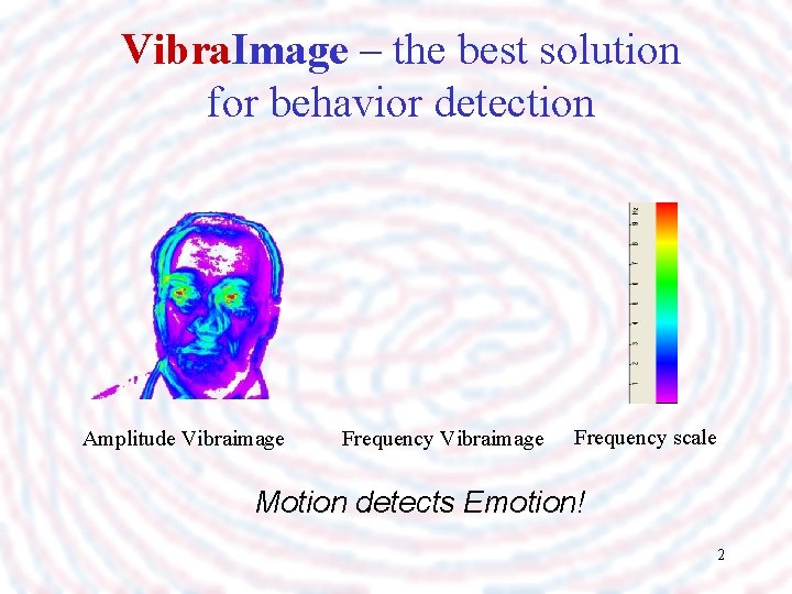 Vibra. Image – the best solution for behavior detection Amplitude Vibraimage Frequency scale Motion