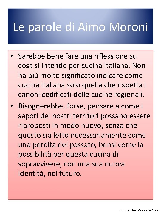 Le parole di Aimo Moroni • Sarebbe bene fare una riflessione su cosa si