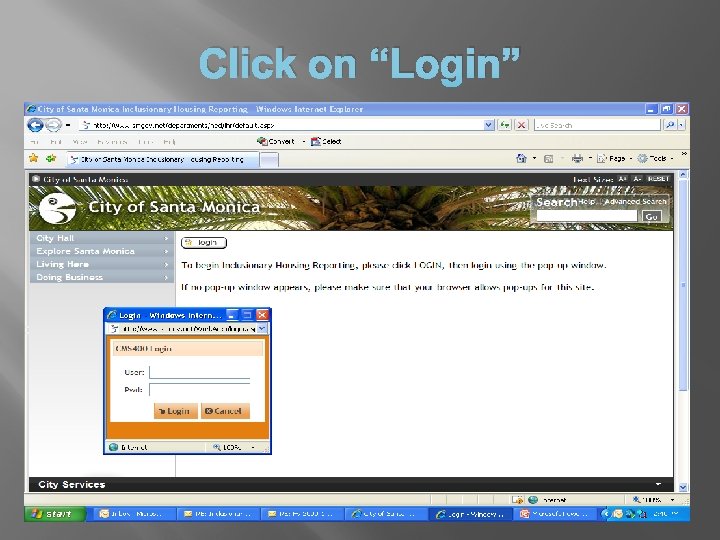 Click on “Login” 