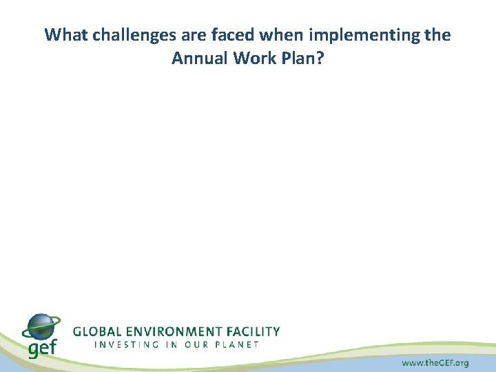 What challenges are faced when implementing the Annual Work Plan? 