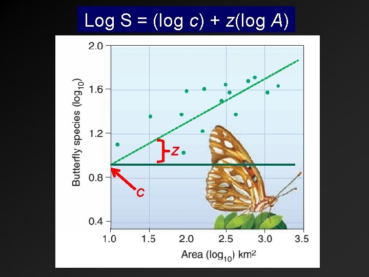Log S = (log c) + z(log A) Z C 
