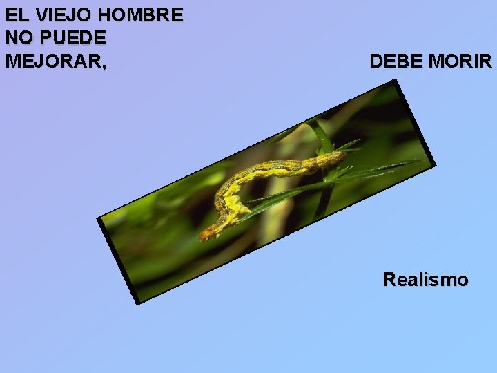 EL VIEJO HOMBRE NO PUEDE MEJORAR, DEBE MORIR Realismo 