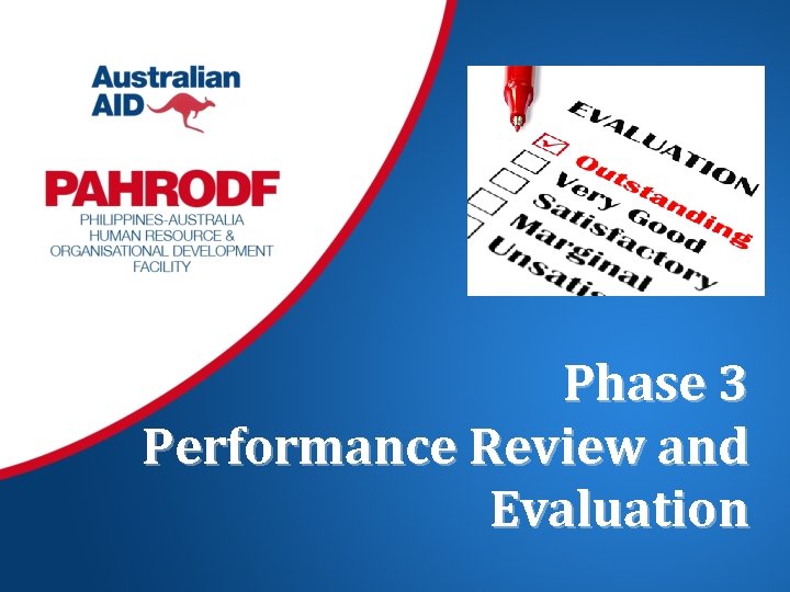 Phase 3 Performance Review and Evaluation 