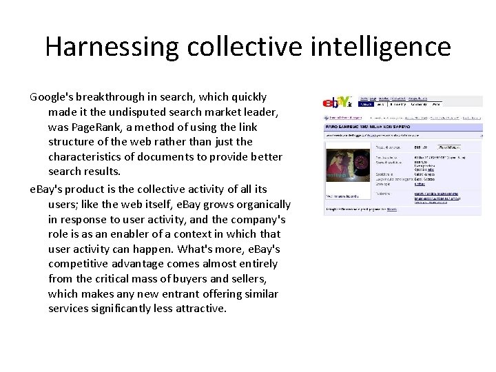 Harnessing collective intelligence Google's breakthrough in search, which quickly made it the undisputed search