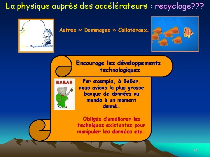 La physique auprès des accélérateurs : recyclage? ? ? Autres « Dommages » Collatéraux…