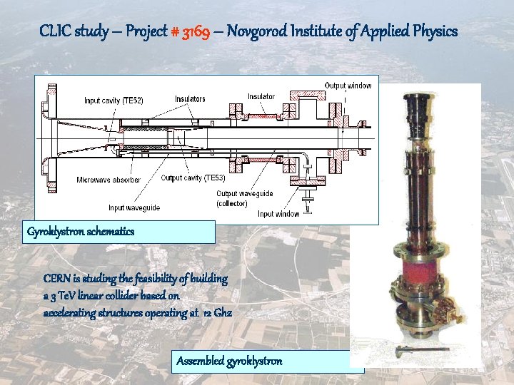 CLIC study – Project # 3169 – Novgorod Institute of Applied Physics Gyroklystron schematics