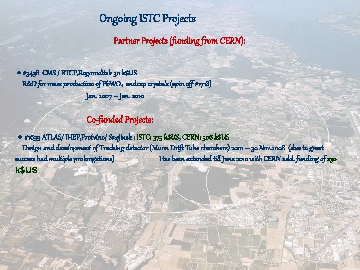 Ongoing ISTC Projects Partner Projects (funding from CERN): #3438 CMS / BTCP, Bogoroditsk 30