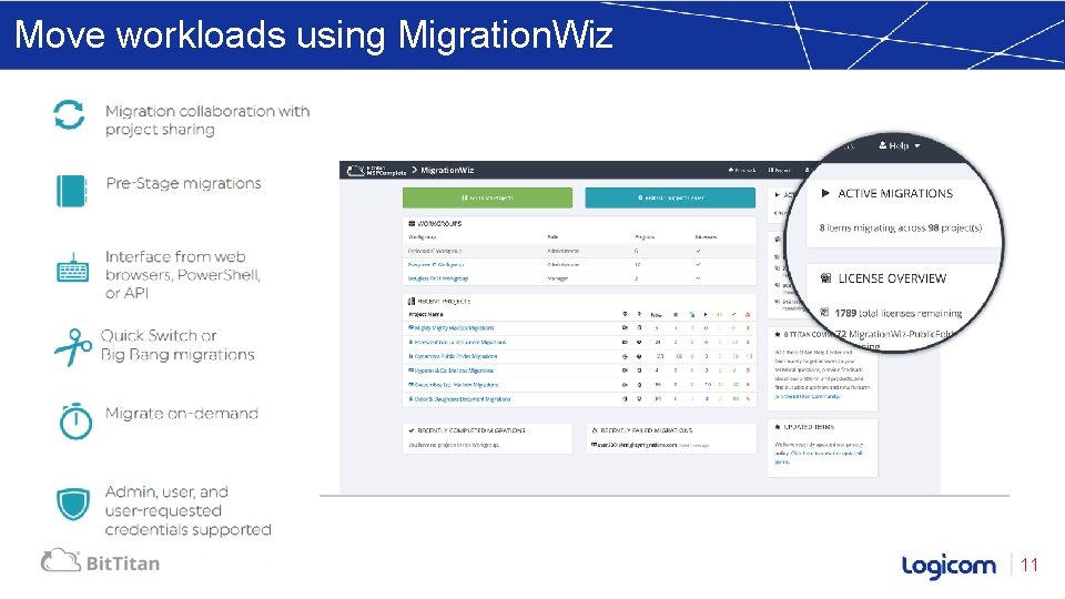 Move workloads using Migration. Wiz 11 