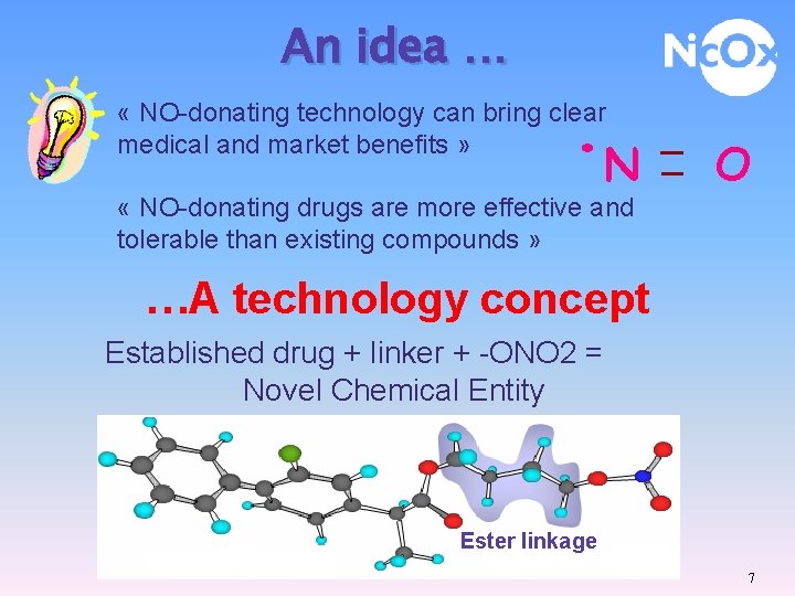 An idea … . N « NO-donating technology can bring clear medical and market