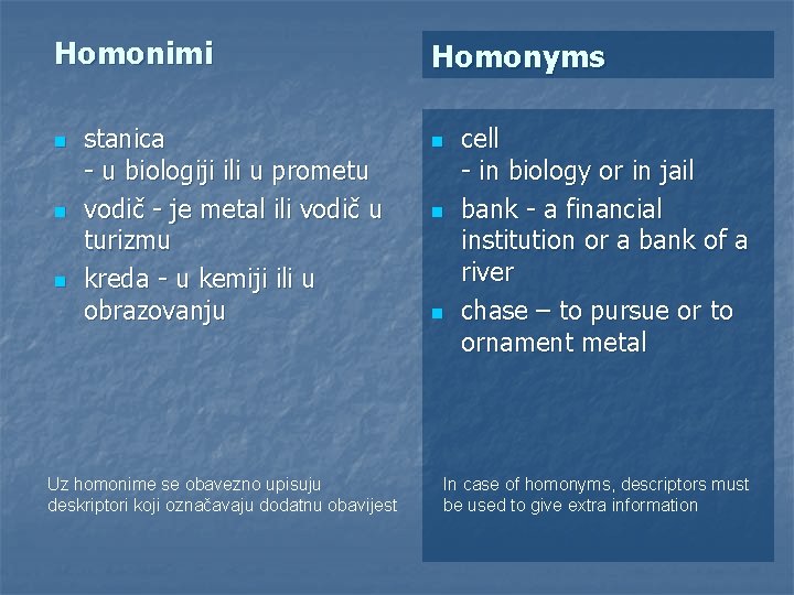 Homonimi n n n stanica - u biologiji ili u prometu vodič - je