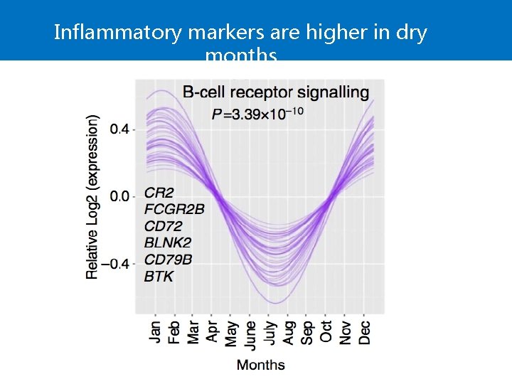 Inflammatory markers are higher in dry months 