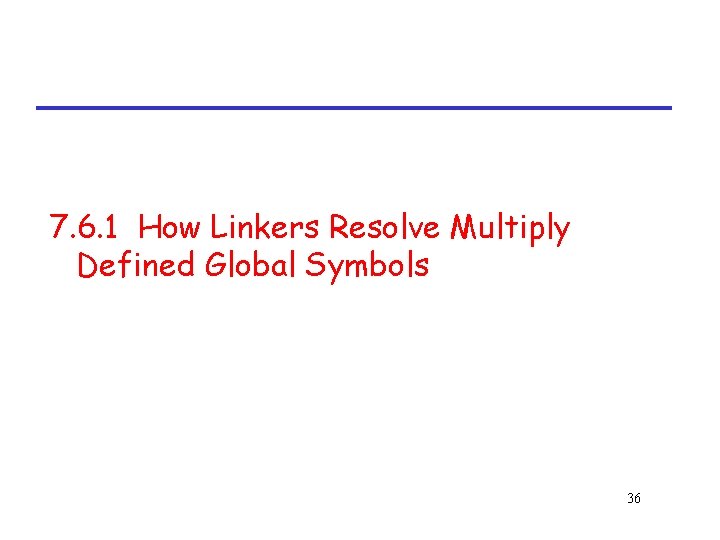 7. 6. 1 How Linkers Resolve Multiply Defined Global Symbols 36 