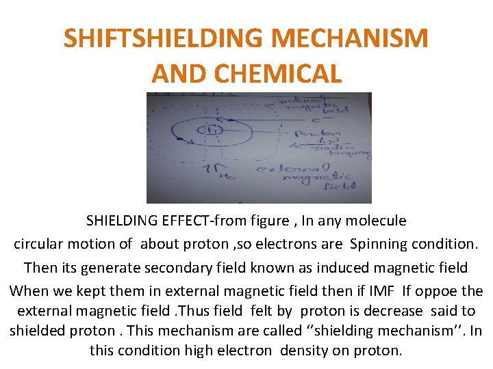 SHIFTSHIELDING MECHANISM AND CHEMICAL SHIELDING EFFECT-from figure , In any molecule circular motion of