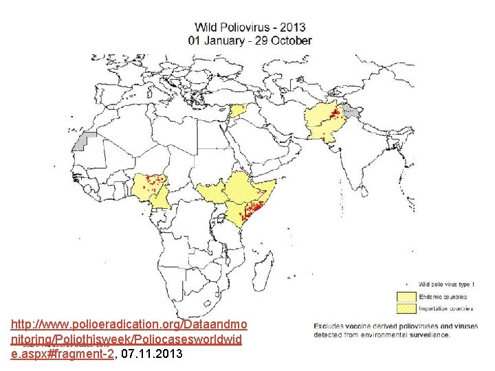 http: //www. polioeradication. org/Dataandmo nitoring/Poliothisweek/Poliocasesworldwid e. aspx#fragment-2, 07. 11. 2013 