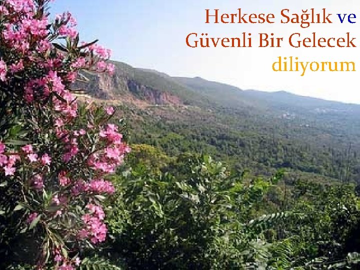 Herkese Sağlık ve Güvenli Bir Gelecek diliyorum 