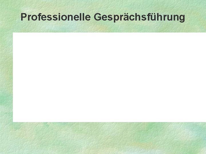 Professionelle Gesprächsführung 