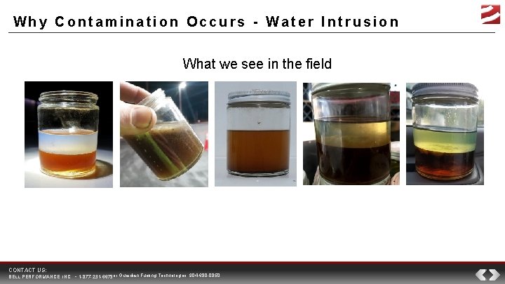 Why Contamination Occurs - Water Intrusion What we see in the field CONTACT US: