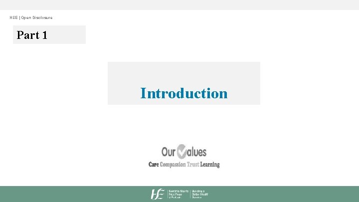 HSE | Open Disclosure Part 1 Introduction 