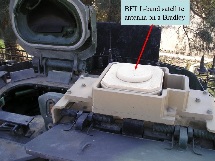 BFT L-band satellite antenna on a Bradley 