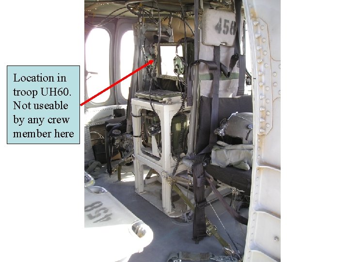 Location in troop UH 60. Not useable by any crew member here 