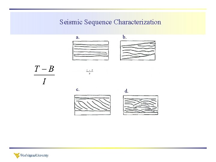 Seismic Sequence Characterization a. c. b. d. 