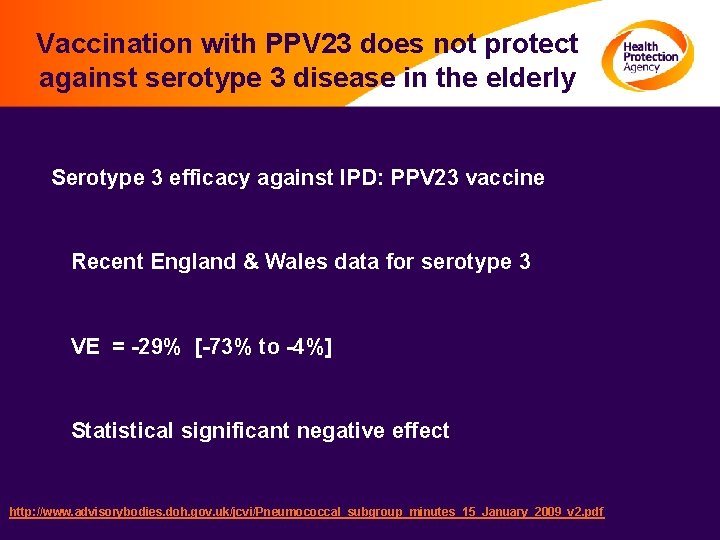 Vaccination with PPV 23 does not protect against serotype 3 disease in the elderly