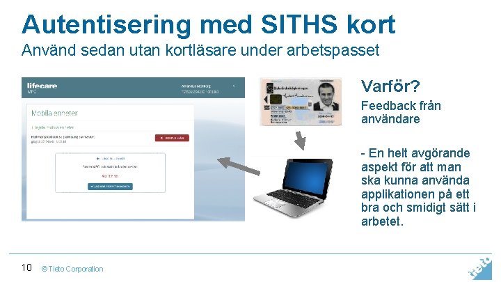 Använd sedan utan kortläsare under arbetspasset Varför? Feedback från användare - En helt avgörande