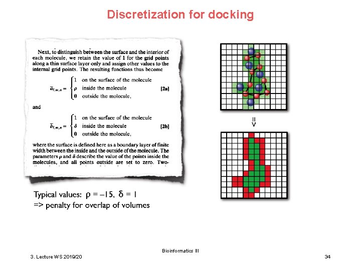 Discretization for docking Bioinformatics III 3. Lecture WS 2019/20 34 