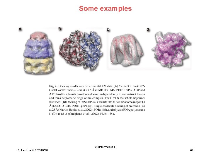 Some examples Bioinformatics III 3. Lecture WS 2019/20 46 