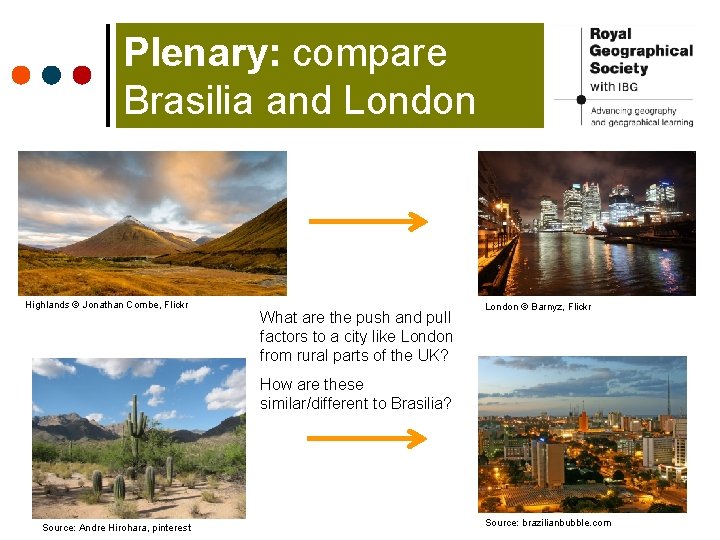 Plenary: compare Brasilia and London Highlands © Jonathan Combe, Flickr What are the push