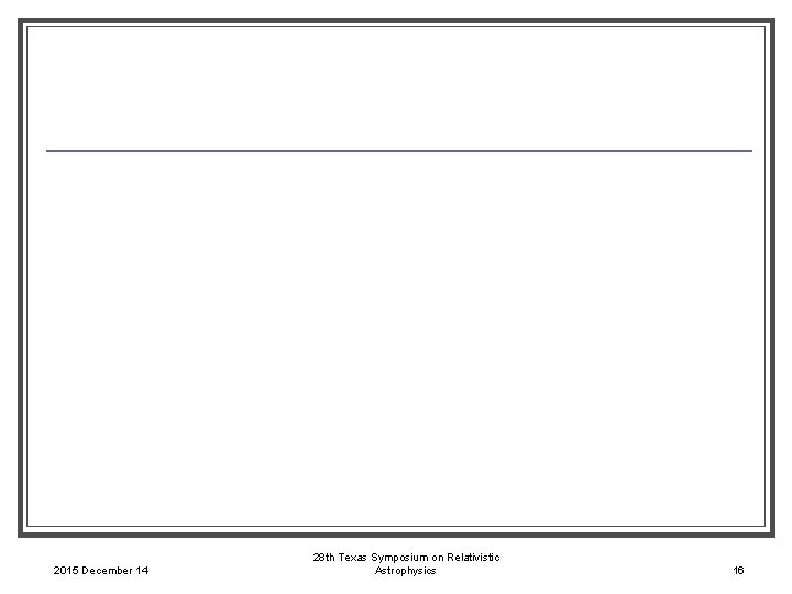 2015 December 14 28 th Texas Symposium on Relativistic Astrophysics 16 