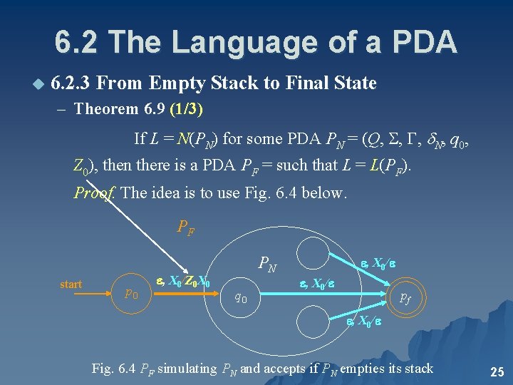 6. 2 The Language of a PDA u 6. 2. 3 From Empty Stack
