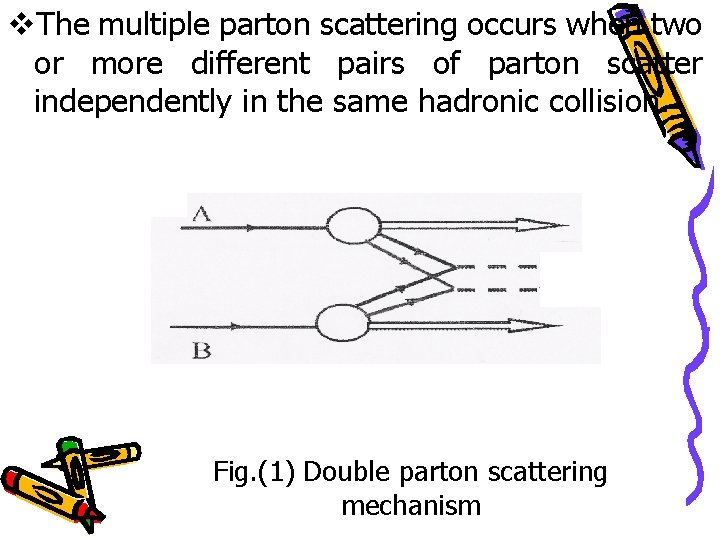 v. The multiple parton scattering occurs when two or more different pairs of parton