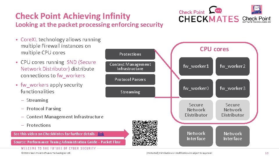 Check Point Achieving Infinity Looking at the packet processing enforcing security • Core. XL
