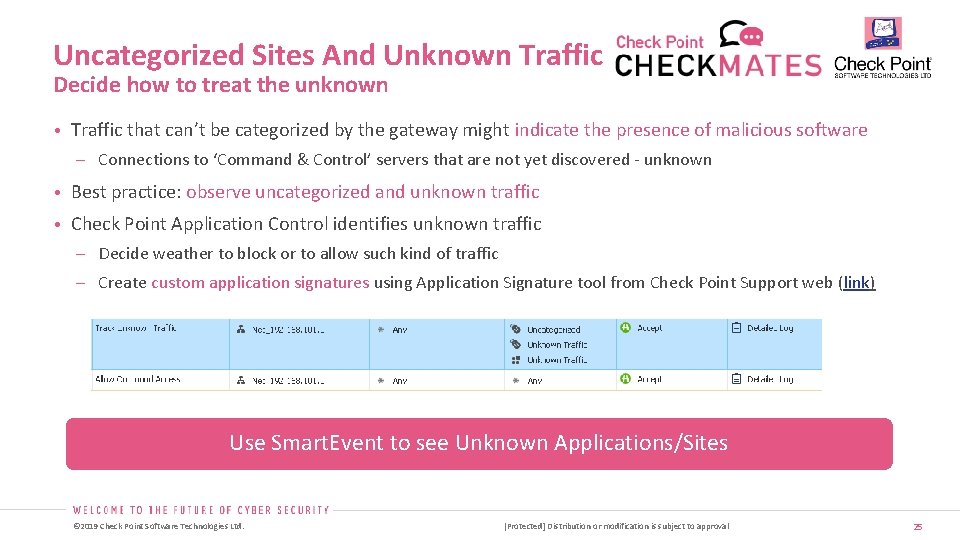 Uncategorized Sites And Unknown Traffic Decide how to treat the unknown • Traffic that
