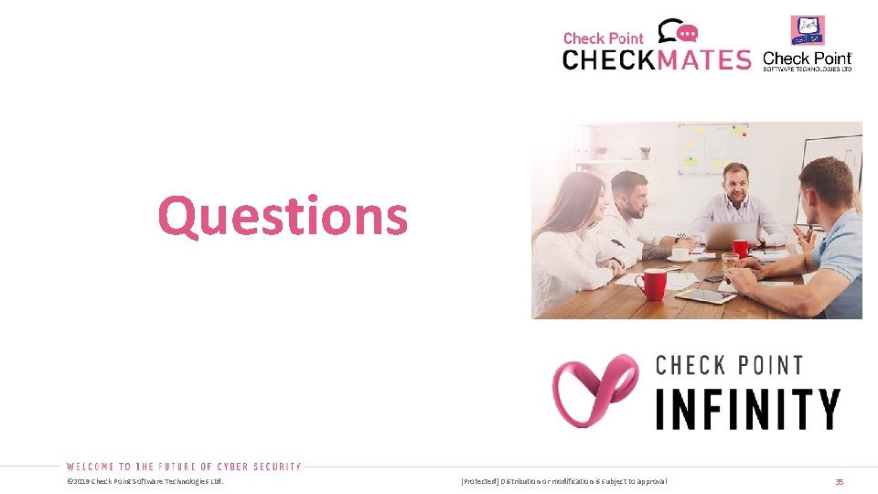 Questions © 2019 Check Point Software Technologies Ltd. [Protected] Distribution or modification is subject